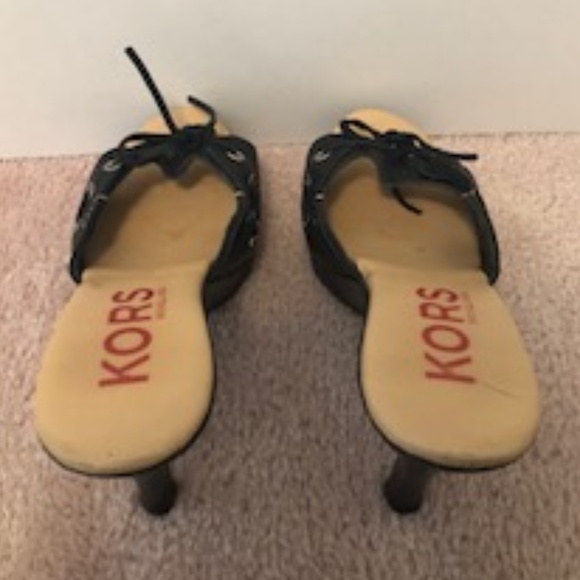 Michael Kors Black Leather Mule/Clog with tie bow - Picture 3 of 5